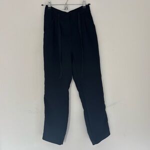 Aritzia Wilfred Tie-Waist Black Tapered Trouser — Size 4